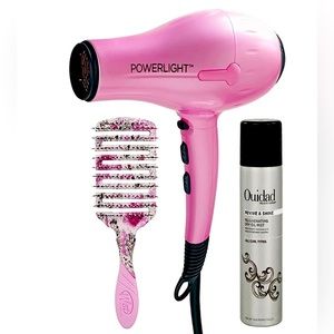 BioIonic Powerlight Kit Nano Ionic MX Limited Edition Blow Dryer/Wet Brush/Oil